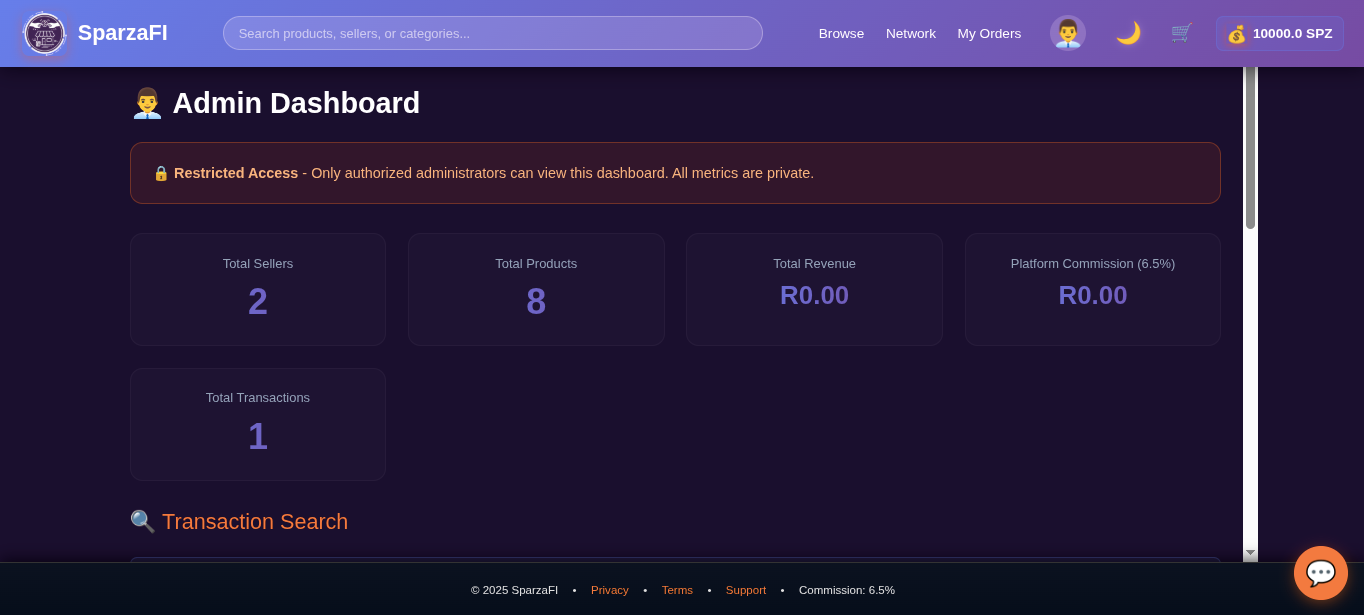 SparzaFi Platform Screenshot 5