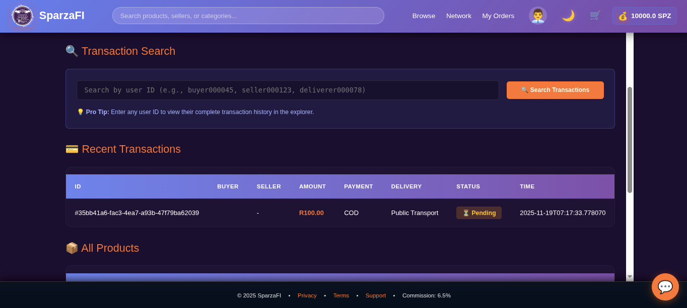SparzaFi Platform Screenshot 3